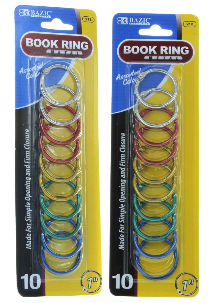 Metal 1" Book Rings Assorted Colors School Home Office Accessory Lot of