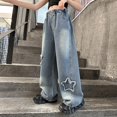 thumbnail image 6 of HIPYLO Jeans for Girls Size 7-8 Ripped Jeans Kids Baggy Snow Pants Casual Pants Girls Clothes Size 10 12 Trendy Clothes for 7 Year Old Girls 7-8, Blue 11-12 Years, 6 of 9