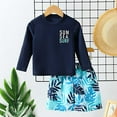 thumbnail image 7 of Baby Swimsuit Toddler Kids Boys Long Sleeve Quick Dry Rash Guard Swimwear Set Beach Surf Sun Protection Swimsuit Kids Swimsuits Blue 3 Years-4 Years, 7 of 7