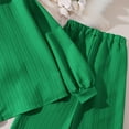 thumbnail image 7 of Ashirexll Toddler Outfits for Girls Spring Solid Color Long Sleeve Lapel Shirt with Elastic Waist Pants 2 Piece Set Girls Clothing Sets, 7 of 7