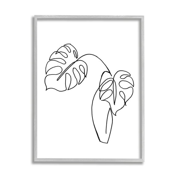 Stupell Industries Monstera Plants in Vase Single Line Drawing,11 x 14,Designed by Patricia Pinto