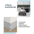 thumbnail image 2 of LANCO MODERN LIFESTYLE Queen Comforter Set, Black Grey, Luxury Geometric Jacquard, All Seasons, 7 Pieces Bedding Set, Matching Shams, Bedskirt, Decorative Pillows, 2 of 7