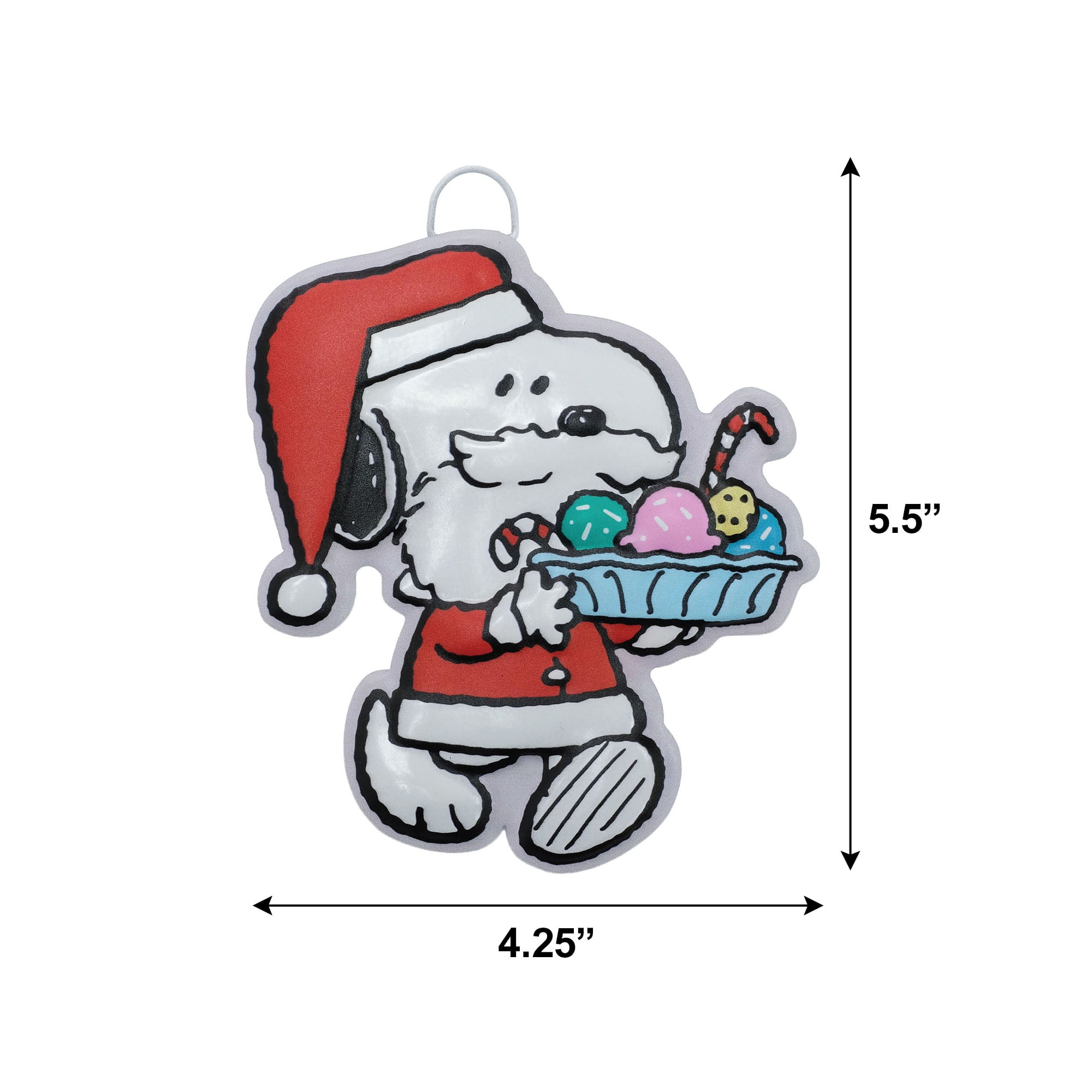 Peanuts Snoopy Santa Ice Cream Design Christmas Mini Metal Hanging Sign