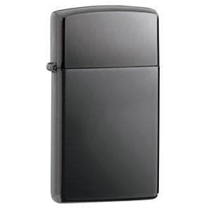 Zippo Pewter Emblem Black Crackle - Zippo Slim Black Ice Lighter