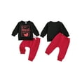 thumbnail image 3 of Loicainy Baby Toddler Boy Valentine’s Day Outfits 3 6 12 18 24 Months 2T 3T Long Sleeve Heart Letter Print Sweatshirt + Pants Clothes Set, 3 of 9