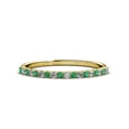 thumbnail image 2 of TriJewels 0.25 ctw Round Emerald and Lab Grown Diamond 18 Stone Wedding Band in 10K Yellow Gold, 2 of 6