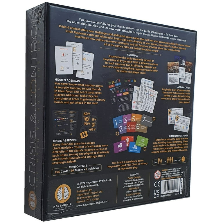 Hegemony: Crisis & Control Expansion - Add New Automas & Modules, Solo Play, Unique Asymmetric Card Driven Game Board Game, Ages 14+, 1-4 Players Hegemony: Crisis & Control Expansion - Add New Automas & Modules, Solo Play, Unique Asymmetric Card Driven Game Board Game, Ages 14+, 1-4 Players
