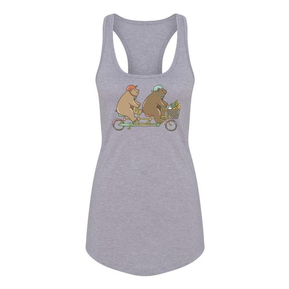Bears On A Bicycle Racerback Tank Women -Image by Shutterstock, Female Small