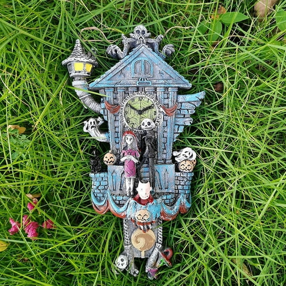 Reloj de casa del bosque de Halloween, reloj de cuco de resina sintética para decoración de fiesta de Halloween