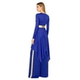 thumbnail image 5 of iiniim Women Liturgical Dancewear Long Sleeve Praise Dance Tunics with Wide Leg Baggy Pants Blue M, 5 of 7