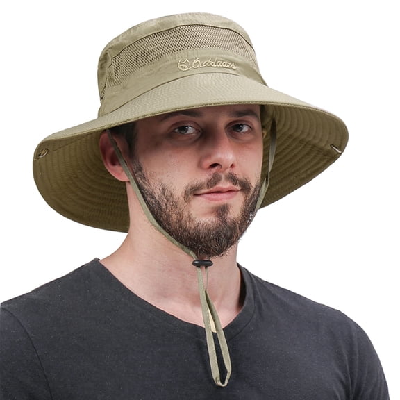 American Trends Sun Hats for Men Sun Protection Wide Brim Safari Hat Outdoor Fishing Hat Mens Bucket Hats Dark Khaki
