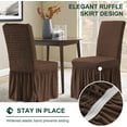 thumbnail image 2 of Vireellx Dining Chair Covers Set of 2, Universal Stretch Dining Room Chair Covers with Skirt, Removable Parsons Chair Slipcover for Kitchen Wedding Party Banquet, 2 of 8