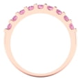 thumbnail image 5 of 0.63 ctw Wedding Band for Women - 18K Rose Gold Simulated Pink Diamond Stackable Eternity Ring, 5 of 6