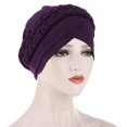 thumbnail image 3 of Bangcool Turban Cap Braided Polyester Solid Color Soft Beanie Hat Headscarf Hat for Women, 3 of 4