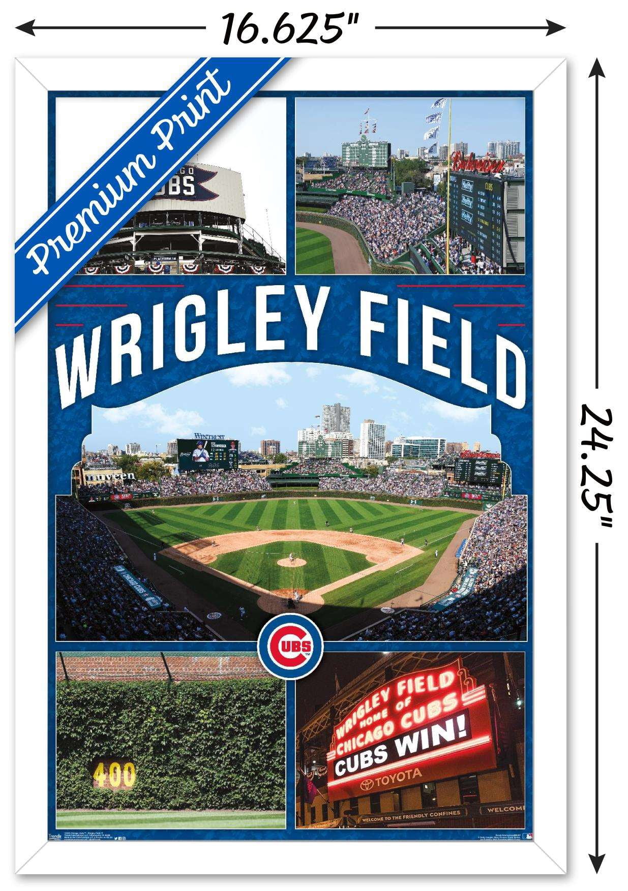 MLB Chicago Cubs - Wrigley Field 17 Wall Poster, 14.725" x 22.375", Framed