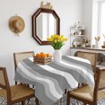 thumbnail image 3 of Grey White Ombre Stripe Table Cloth Waterproof Tablecloths, Farmhouse Modern Art Striped Tablecloth Dining Table Cover for Kitchen Party Tabletop Outdoor, Square Tablecloth 60x60 Inch, 3 of 9