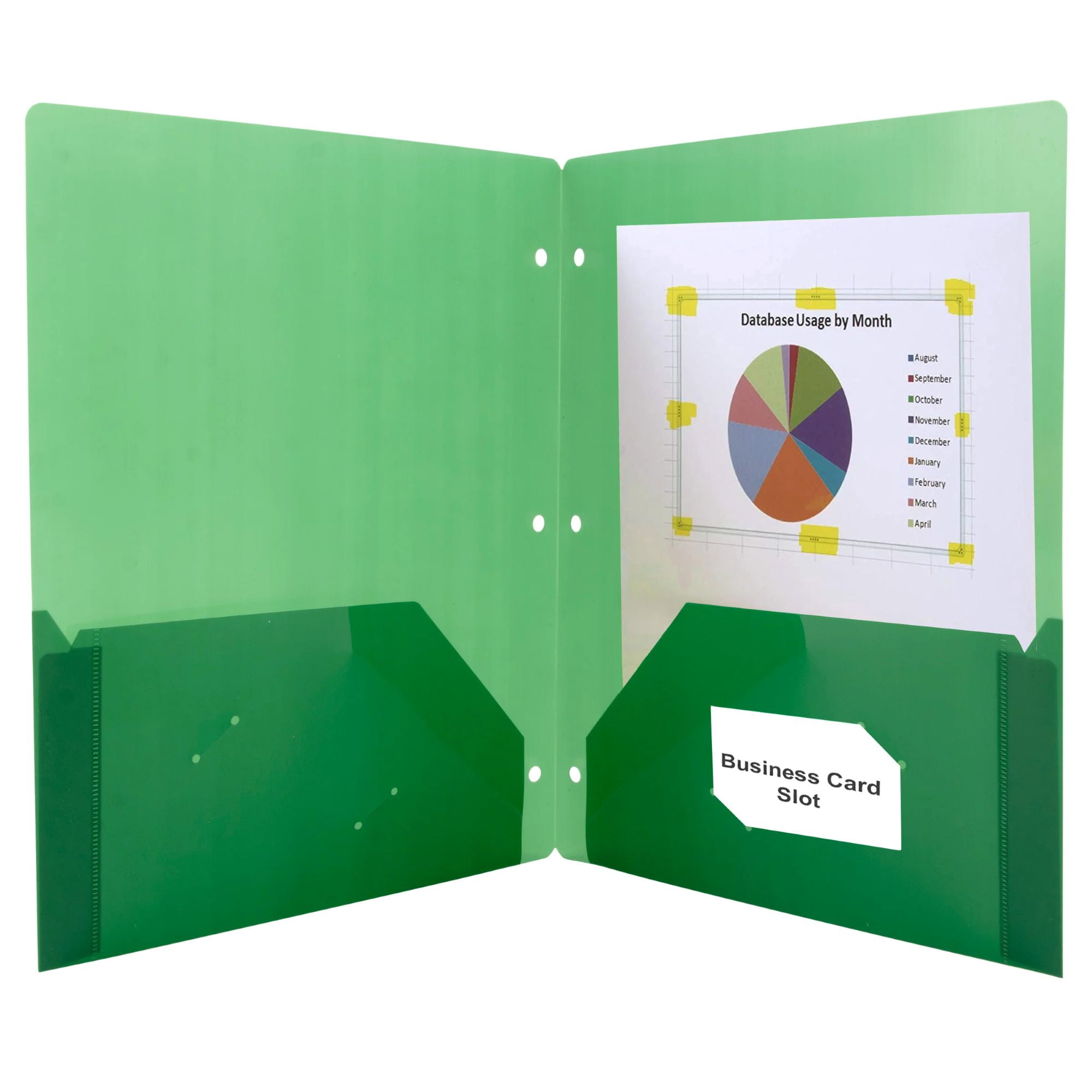 100 Pack Two Pocket Plastic Translucent 3-Ring Hole Punch Folders, 11.5”L x 9.5”W for Filing / Storing Paper Work, Assorted Colors