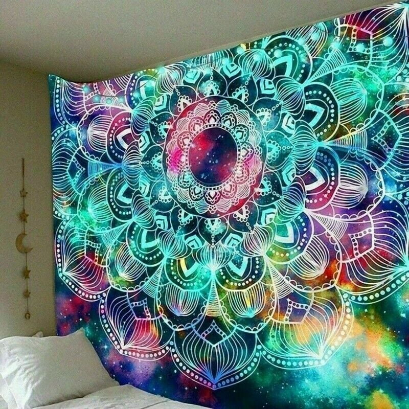 Psychedelic Hippie Mushroom Tapestry Mandala Wall Hanging Home Blanket