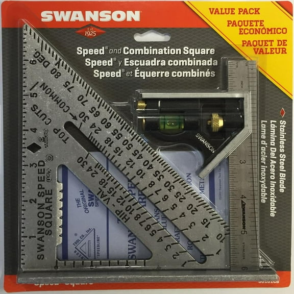 Swanson Tool, S0101CB, Speed® Square w/Blue Book, 6 inch Combination Square