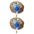 thumbnail image 2 of Jumpingount Boutonniere de novio estable y seguro con accesorios, flores, de boda, ramillete, fiesta, azul Klein azul klein 2piezas, 2 of 6