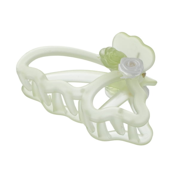 Unique Bargains Women Fashion Butterfly Rose Hair Clip Hairdo Clips Matte 1 Pc Light Green