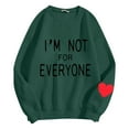 thumbnail image 4 of Women's Fashion Casual Solid Color Loose Long Sleeve Letter I'm Not for Everyone Print Round Neck Hoodie Polyester Soft Comfortable Elastic -free Easy to Clean Warm for Autumn and Winter, 4 of 4