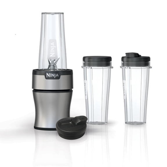 Ninja Nutri-Blender Plus Compact Blender, 900PW, Frozen Drinks, Smoothies, Sauces & More, (3) 20 oz. To-Go Cups, (2) Spout Lids & (1) Storage Lid, Dishwasher Safe, BN301 Silver