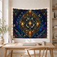 thumbnail image 5 of Evergreen Wreath with Moon Phases & Starburst in Cosmic Nebula, Mystical Fantasy for Space Lovers, Celestial Wall Art, Christmas Gift, Tapestry Wall Hanging for Bedroom and Living Room, 5 of 7