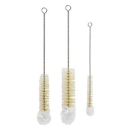 Tips Set Natural - Siege Clean Soft Tip Tube, Bottle and Vase Cleaning Brushes, Non-Scratch Natural Bristles, Set of 3