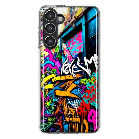 MUNDAZE Samsung Galaxy S23 Shockproof Clear Hybrid Protective Phone Case Urban Graffiti Street Art Painting Cover