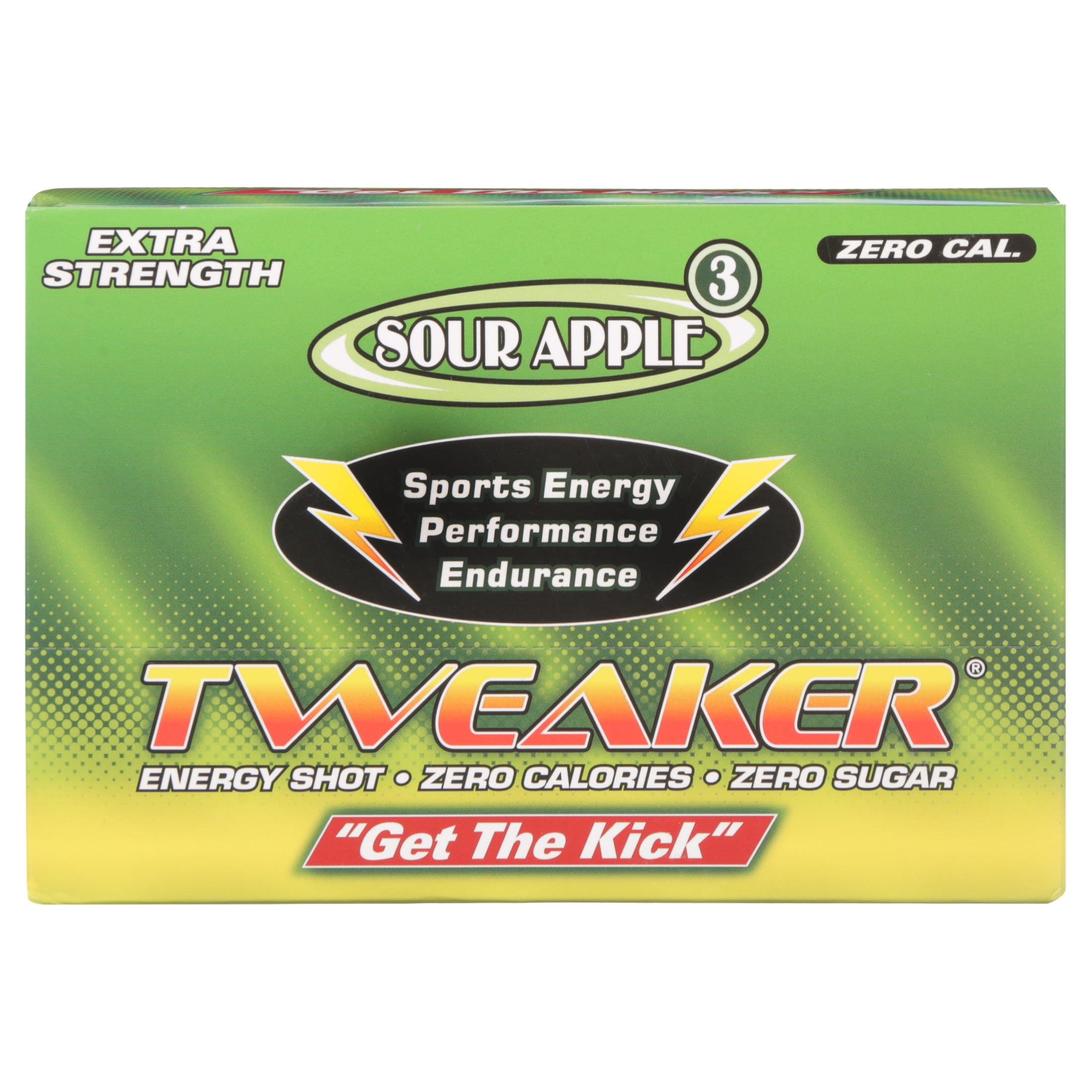 Tweaker Energy Shot, Sour Apple, Extra Strength, 2 fl oz, 12 Count