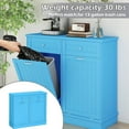 thumbnail image 4 of Tilt Out Trash Cabinet 10 Gallon Wooden Free Standing Laundry Sorter Cabinet,Recycling Cabinet with Hideaway Drawer,Tilt Out Trash Cabinet Can Bin Kitchen (Double Light Blue, Double Door), 4 of 14