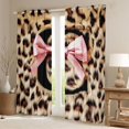 thumbnail image 2 of Erosebridal Abstract Leopard Print Blackout Curtains Set of 2 (52x84 Each) For Kids,Classic Cheetah Pattern Letter C Monogram Window Curtains, 2 of 7