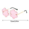 thumbnail image 2 of Rimless Heart Shaped Sunglasses For Men Women, Trendy Metal Frame Sun Glasses Shades, UV Protection For Rave Party Halloween, 2 of 4