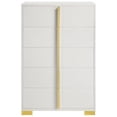 thumbnail image 4 of Pemberley Row MDF White and Gold Bedroom Set Contemporary LED Light Twin Assembled, 4 of 16