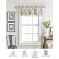 thumbnail image 6 of Garden Flora Illustrations Curtain Valance for Windows/Living Room/Kitchen/Bathroom/Café, Short Rod Pocket Tier Curtain Window Treatment Panel Blue Yellow Flowers Topper Curtain 42''x18'', 6 of 6