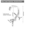 thumbnail image 2 of Uxcell Light Truss Clamps, 0.8" W Lighting Pipe C Clamp for 1.18-2.05" OD 20lb, 6Pack, 2 of 6