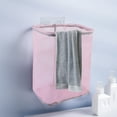 thumbnail image 4 of Wall Mount Laundry Basket | Folding Mesh Nylon Dirty Clothes Hamper | Hanging Storage Bag for Bathroom, Bedroom | Pink | 1-Pack, 4 of 5