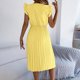 thumbnail image 5 of Vestido de Verano Casual de Mujer con Cuello en V Cintura Plegada sin Mangas Medias de Ternera Encaje Vestido de Verano para Mujeres, 5 of 7