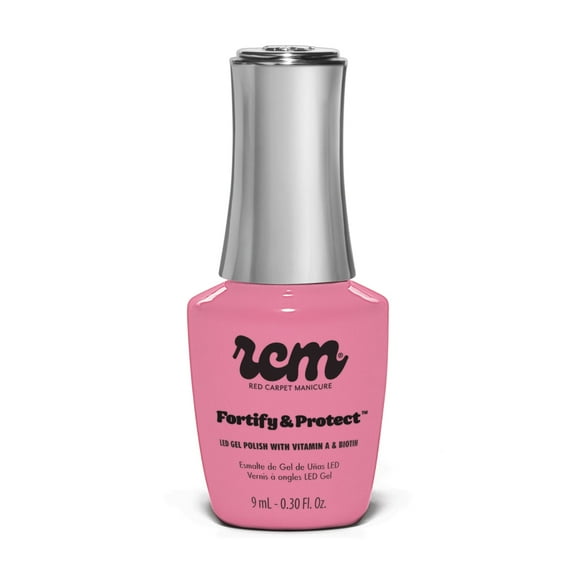Red Carpet Manicure Fortify & Protect Pink Crème Gel Polish for Strong, Healthy Nails - Infused with Vitamin A & Biotin - (Very Important Pink) Led Nail Gel Color, 0.3 Fl Oz