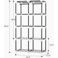 thumbnail image 2 of Portable Closet Wardrobe Closet for Hanging Clothes with 4 Storage Shelves, 2 Hanging Rods and 6 Pockets, Stable and Easy Assembly Clothes Rack with Cover Free Standing Closet for Bedroom, Black, 2 of 9