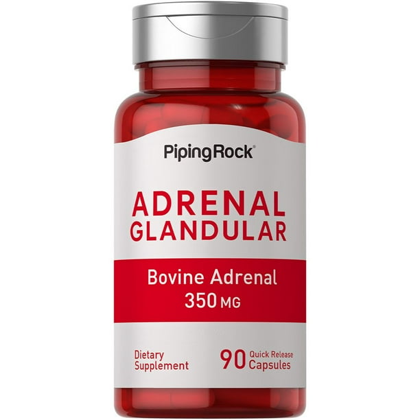 Raw Adrenal Glandular (Bovine) 350 mg 90 Quick Release Capsules NonGMO, Gluten Free By