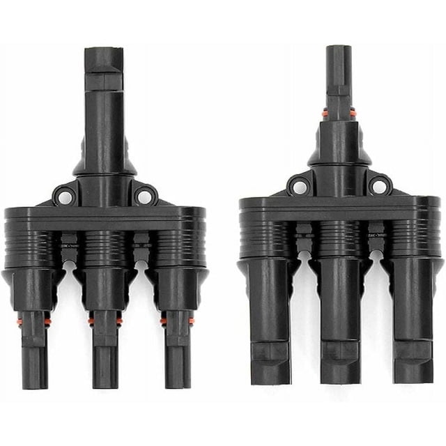 Conector MC-4, macho/hembra Conector T de panel solar MC-4 Ramificación PV Parallèle Clip Plug Adaptador de energía solar Separador Acoplador Combinador (M/3F, F/3M)