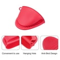 thumbnail image 4 of Uxcell 2Pcs Red Mini Oven Mitts Heat Resistant Pot Holder Pinch Grips, 4 of 6