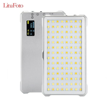 LituFoto F12 Mini LED Video Light Lamp Fill-in Light with Display Screen 3200-5600K Brightness 5%-100% CRI 96+ with Mount Adapter for Video Recording Professional Studio Commercial Photography