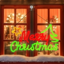 18 Inch Merry Christmas Neon Sign - LED Light Up Christmas Decor with Timer Function, Home & Outdoor Wall Decor, Room Decoration, Tree Ornaments Neon Lights for Holiday Festive Decor