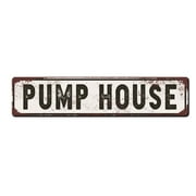 Pump House Metal Sign Homestead Metal Sign Wellhouse Sign Styled Pump House Ranch Homestead water house sign Size: 4 x 16 Inch