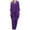 Purple, variant on KIHOUT Clearance Women's Color Long Sleeved Round Neck Loose Lace Chiffon Pants Cape Three Piece Set Including Cardigan