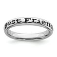 thumbnail image 1 of 925 Sterling Silver Stackable Expressions Polished Enameled Friends Ring Size: 5; for Adults and Teens; for Women and Men, 1 of 5