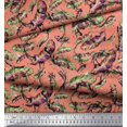 thumbnail image 2 of Soimoi Polyester Crepe Fabric Leaves & Texture Print Sewing Fabric Yard 42 Inch Wide, 2 of 2